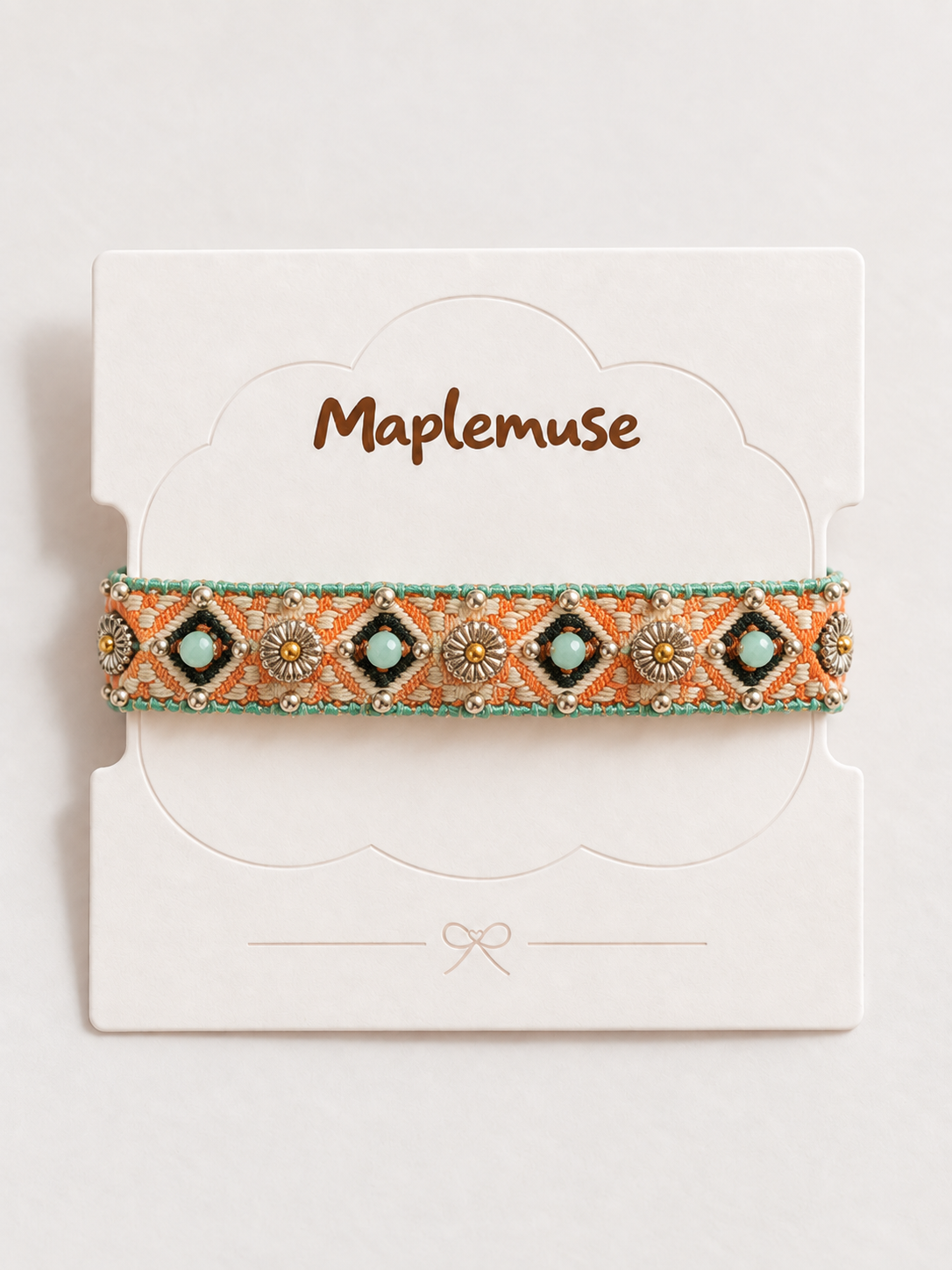 Riviera Bloom Embroidered Fabric Bracelet
